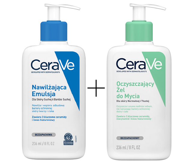 CERAVE Zestaw żel do mycia, 473 ml + emulsja, 473 ml