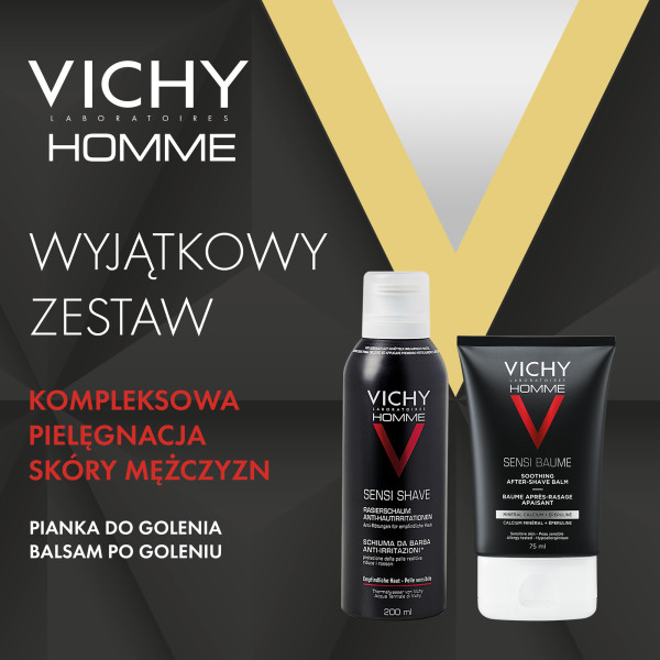 Vichy Homme, pianka do golenia, 200 ml + balsam po goleniu, 75 ml