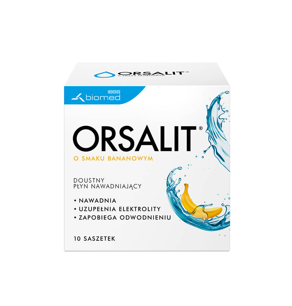 ORSALIT, proszek nawadniający o smaku bananowym, 10 sasz.