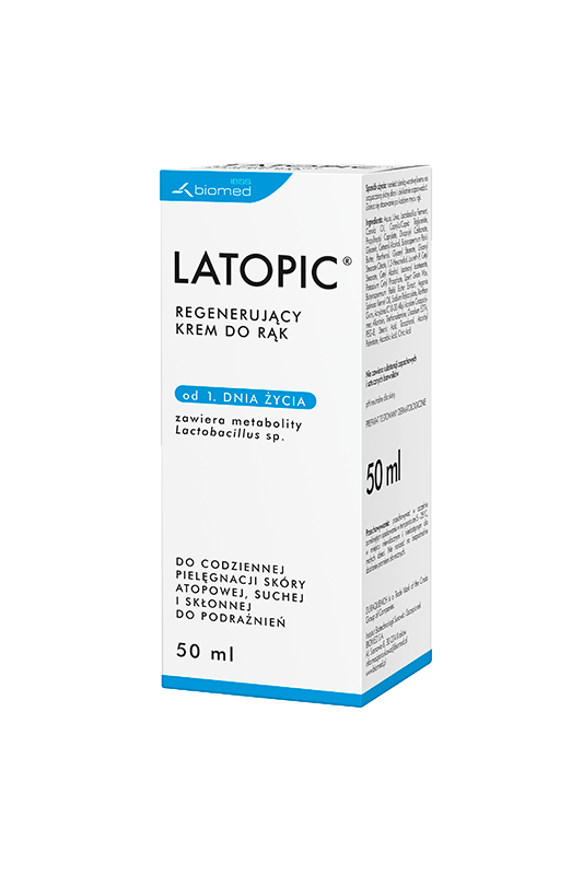 Latopic Regenerujący krem do rąk, do suchej i podrażnionej skóry dłoni, 50 ml