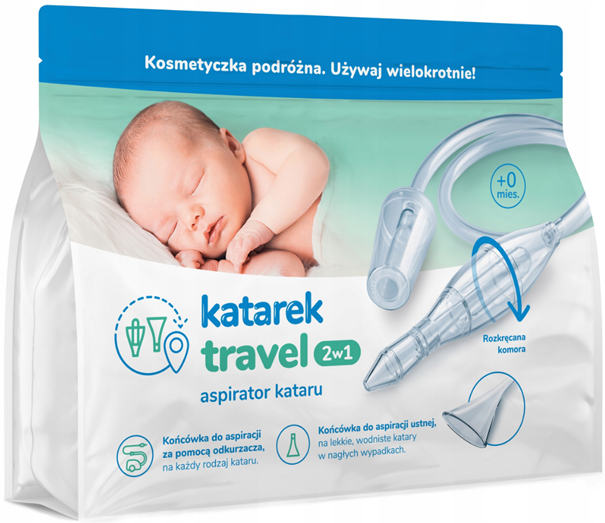 Katarek Travel 2w1, aspirator kataru do odkurzacza oraz aspiracji ustnej, 1 szt.