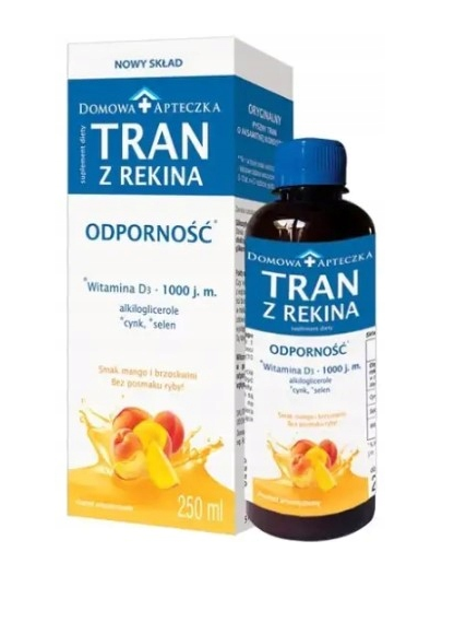 Tran z rekina Nowy Skład, płyn o smaku mango i brzoskwini, 250 ml