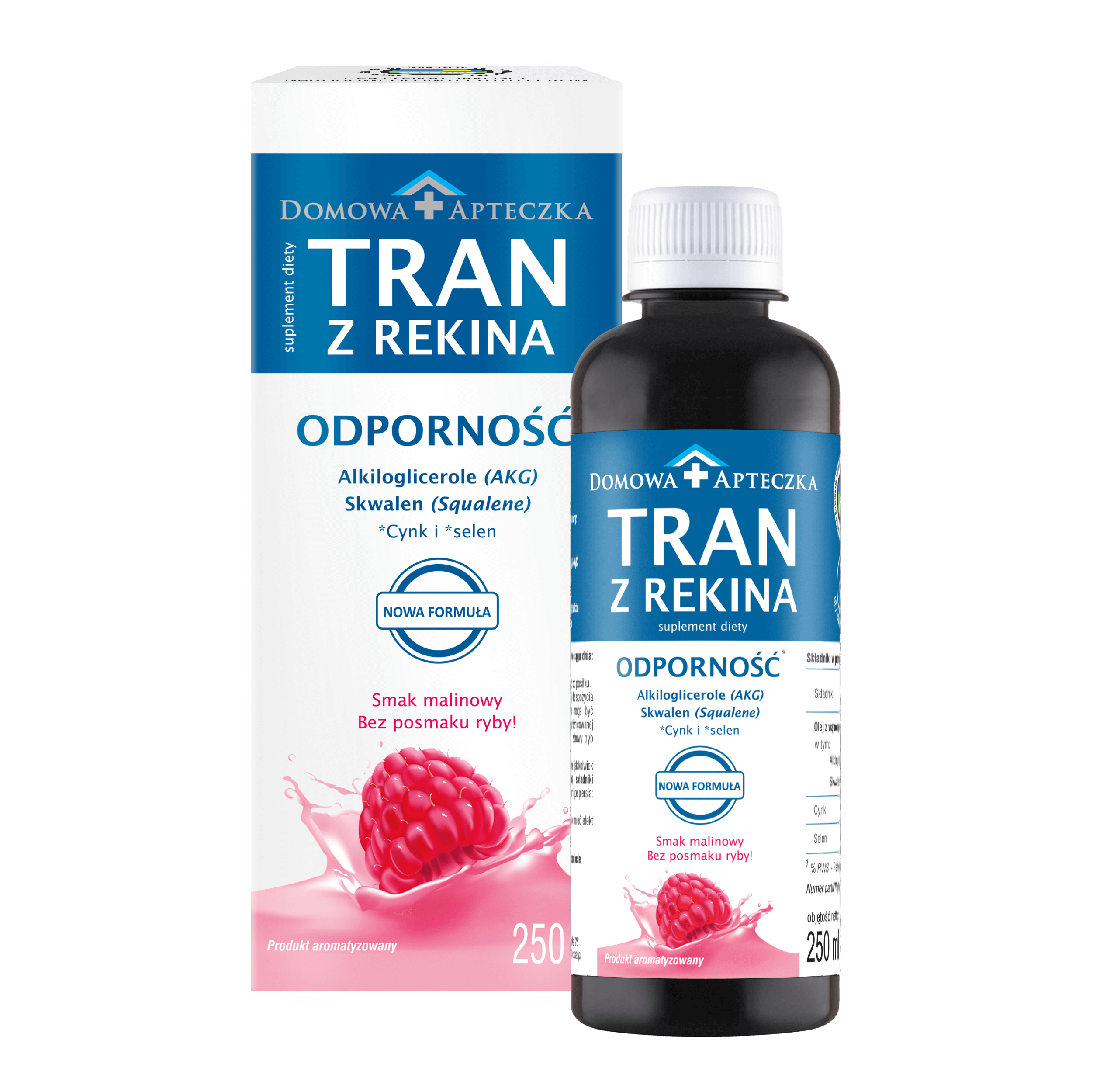 Domowa Apteczka, Tran z rekina o smaku malinowym 250ml