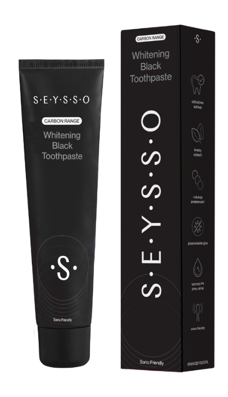 SEYSSO Carbon Black Whitening pasta do zębów, 75 ml