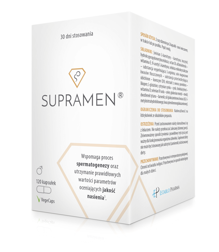 Supramen , kapsułki ze składnikami wspierającymi stan zdrowia reprodukcyjnego dla mężczyzn, 120 szt.