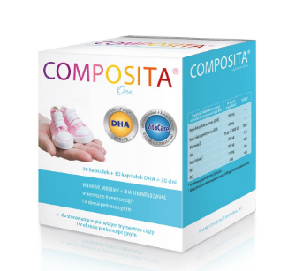Composita One,  kapsułki z witaminami i minerałami dla kobiet w okresie planowania ciąży i I trymestrze ciąży, 30 + 30 szt.