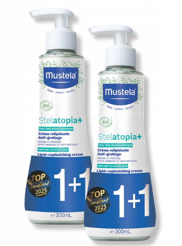Mustela Stelatopia+ krem uzupełniający, 2 x 300 ml