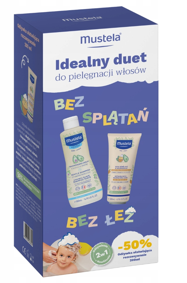 Mustela Idealny duet szampon, 500 ml + odżywka, 200 ml