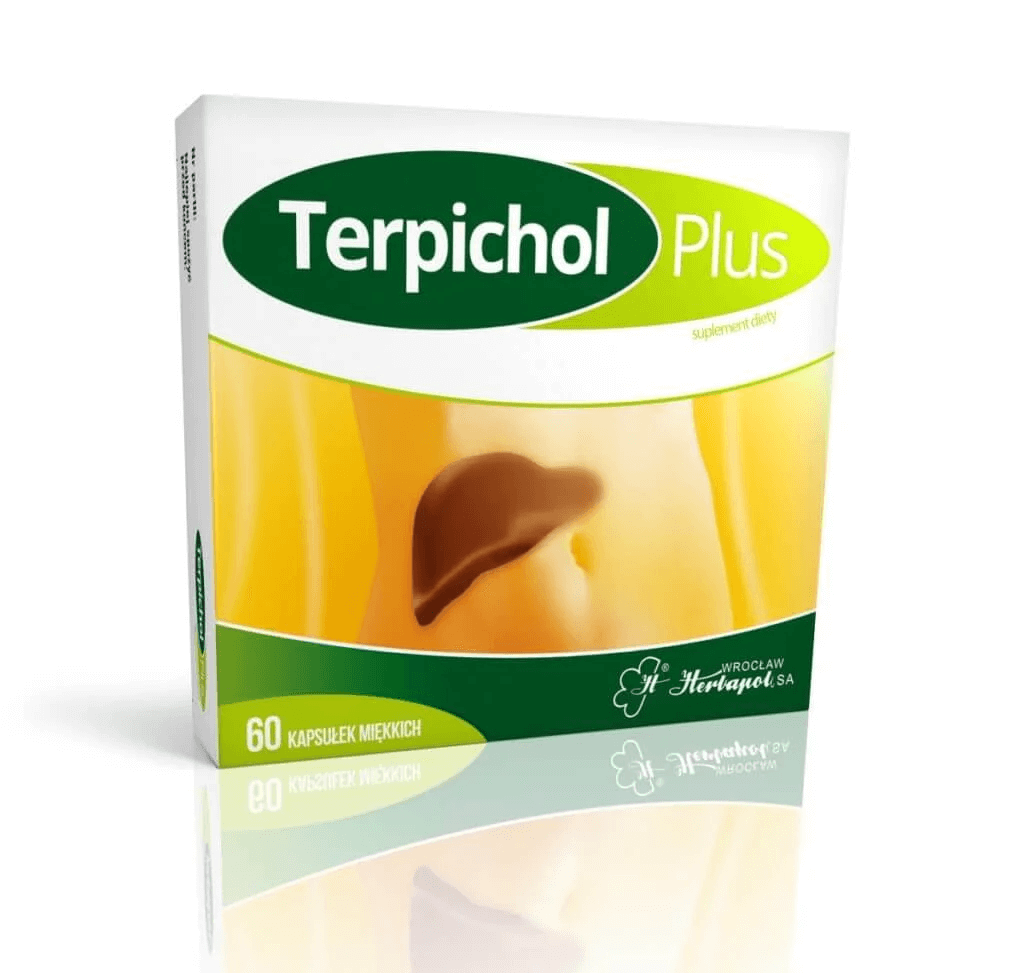 Terpichol Plus , kapsułki ze składnikami wspierającymi pracę wątroby i układu trawiennego, 60 szt.