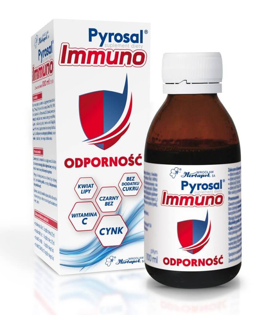 Pyrosal Immuno , płyn ze składnikami wspomagającymi odporność, 100 ml