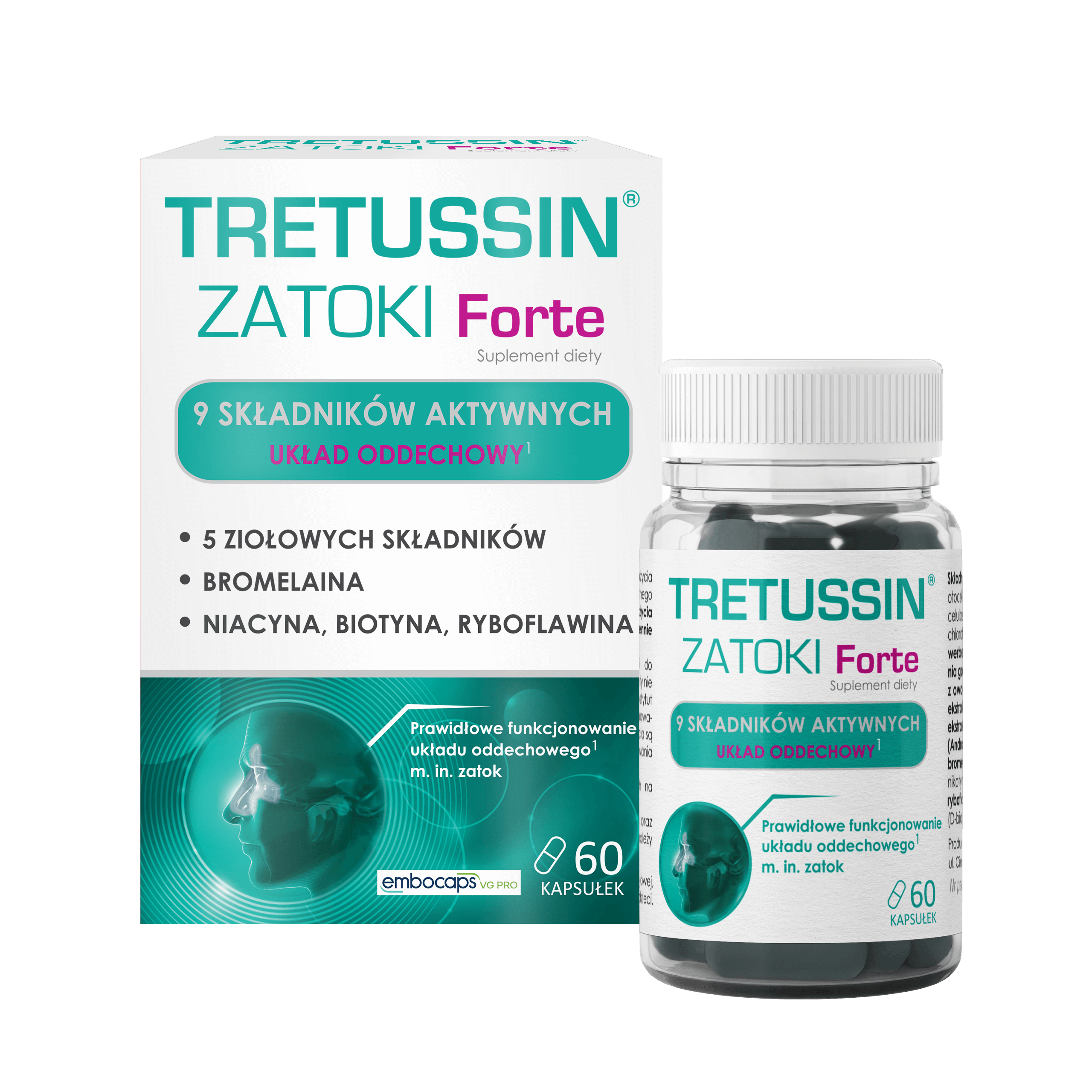 Tretussin Zatoki Forte 60 kapsułek