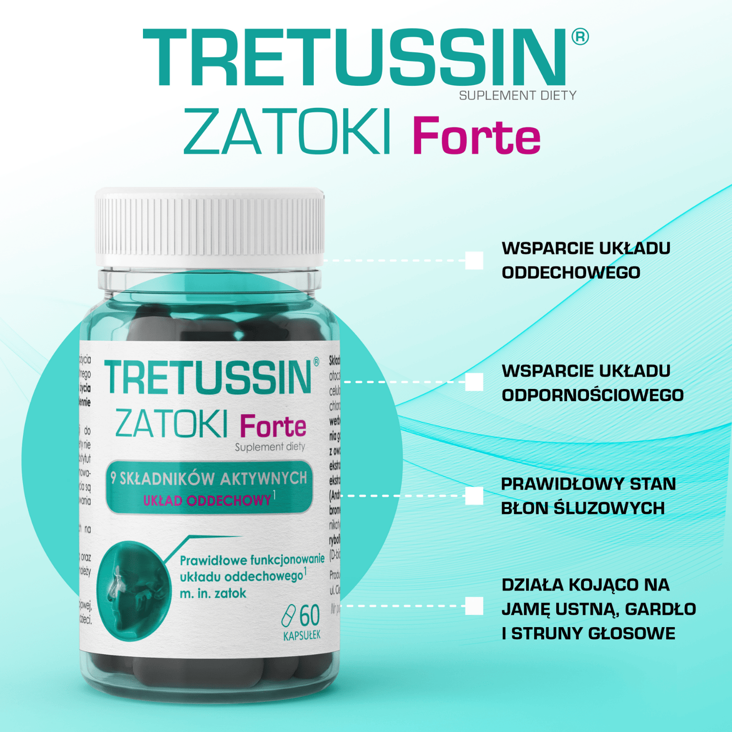 Tretussin Zatoki Forte, 60 kapsułek