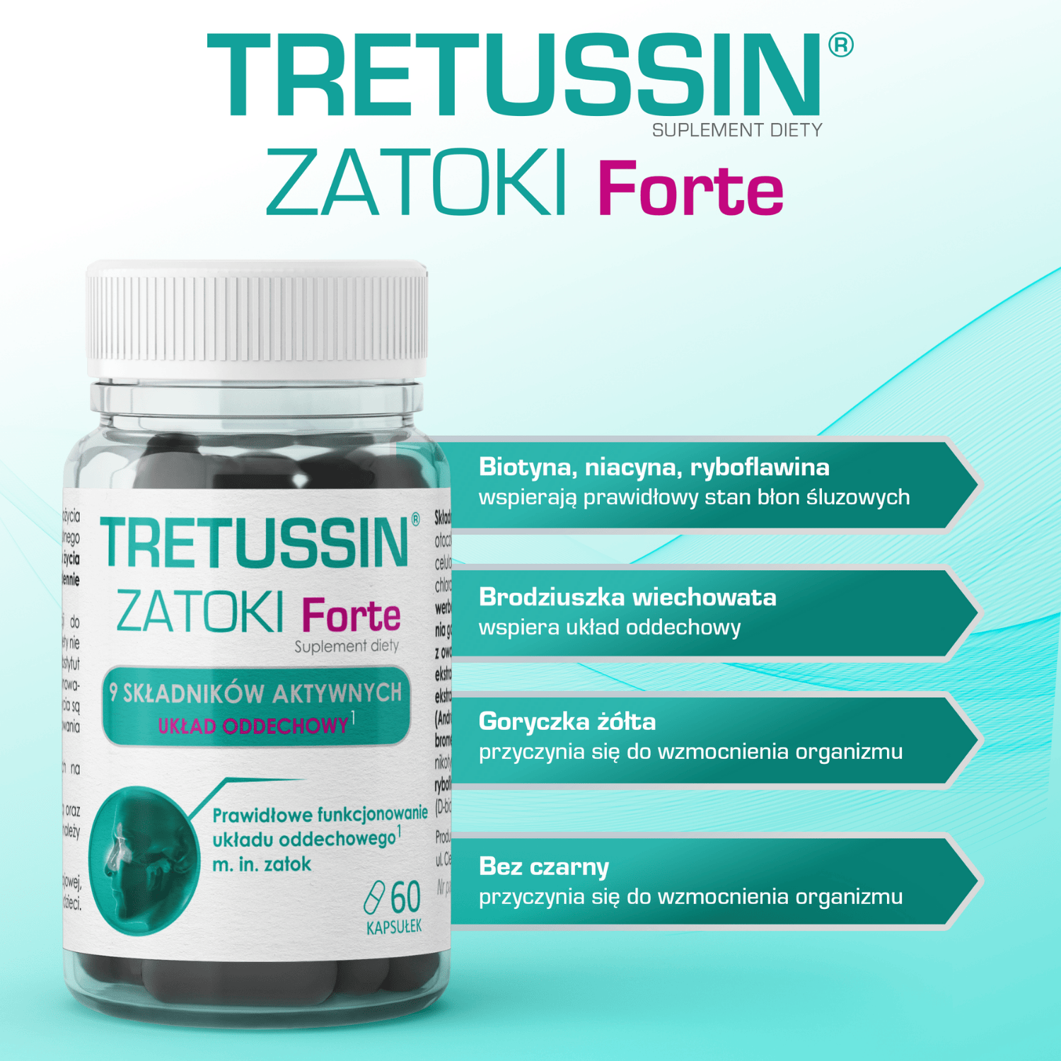 Tretussin Zatoki Forte, 60 kapsułek
