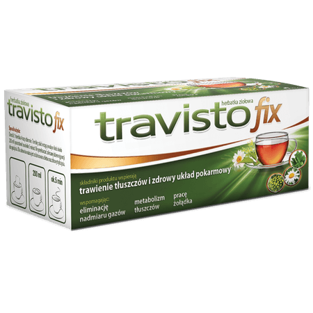 Travisto fix, herbatka ziołowa wspomagająca trawienie, 20 sasz.