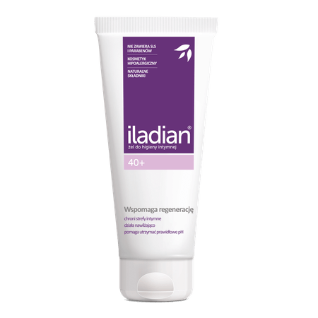 Iladian 40+,  żel do higieny intymnej o działaniu antybakteryjnym i nawilżającym, tuba 180 ml