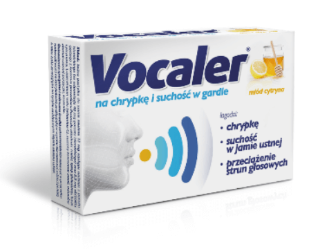 Vocaler miód cytryna, pastylki do ssania na chrypę i suchość w gardle, 24 szt.