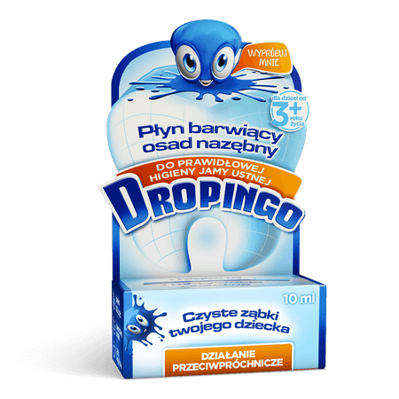 Dropingo, płyn barwiący osad nazębny o smaku owocowy, 10 ml