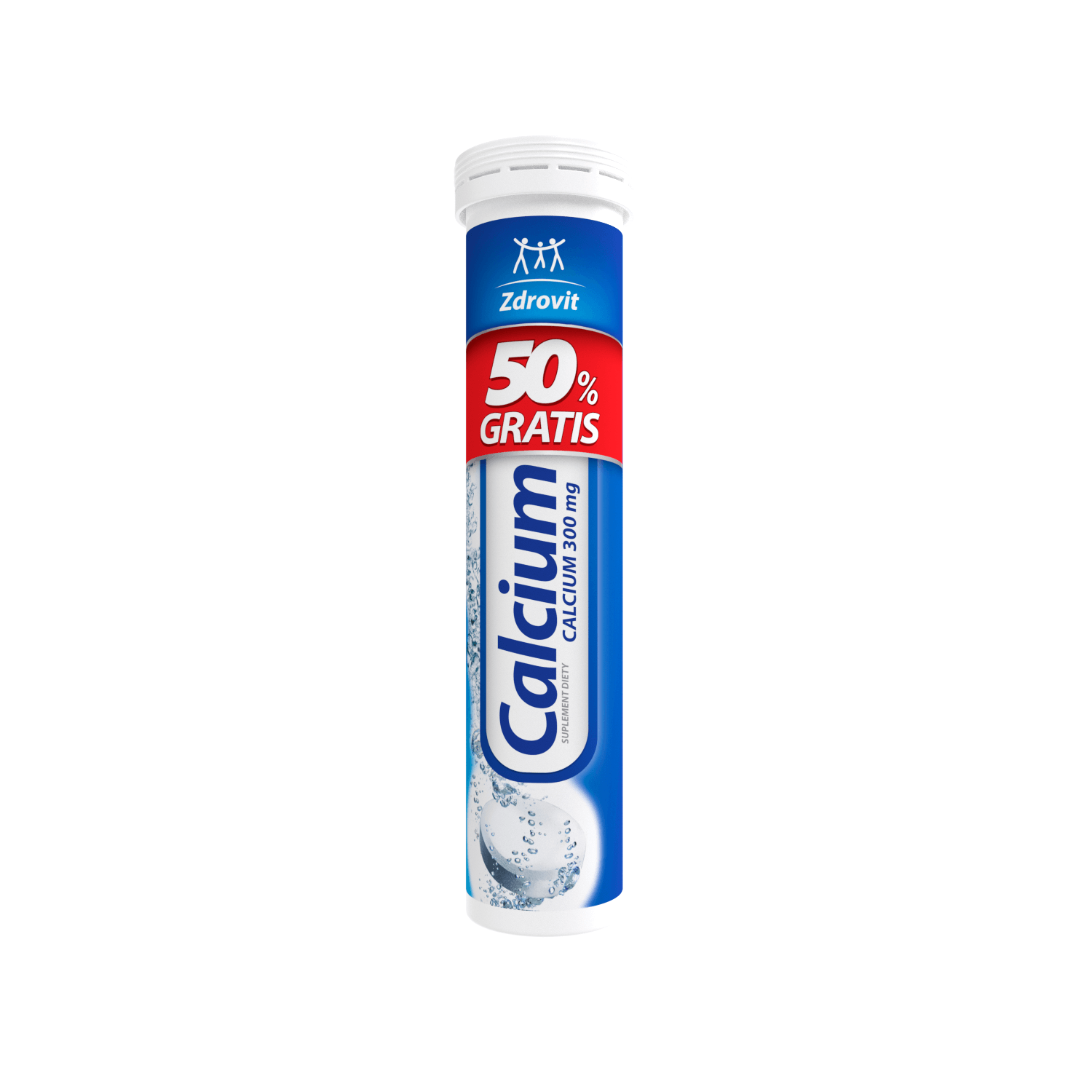 Zdrovit Calcium, tabletki musujące z wapniem o smaku cytrynowym, 300 mg, 20 szt.