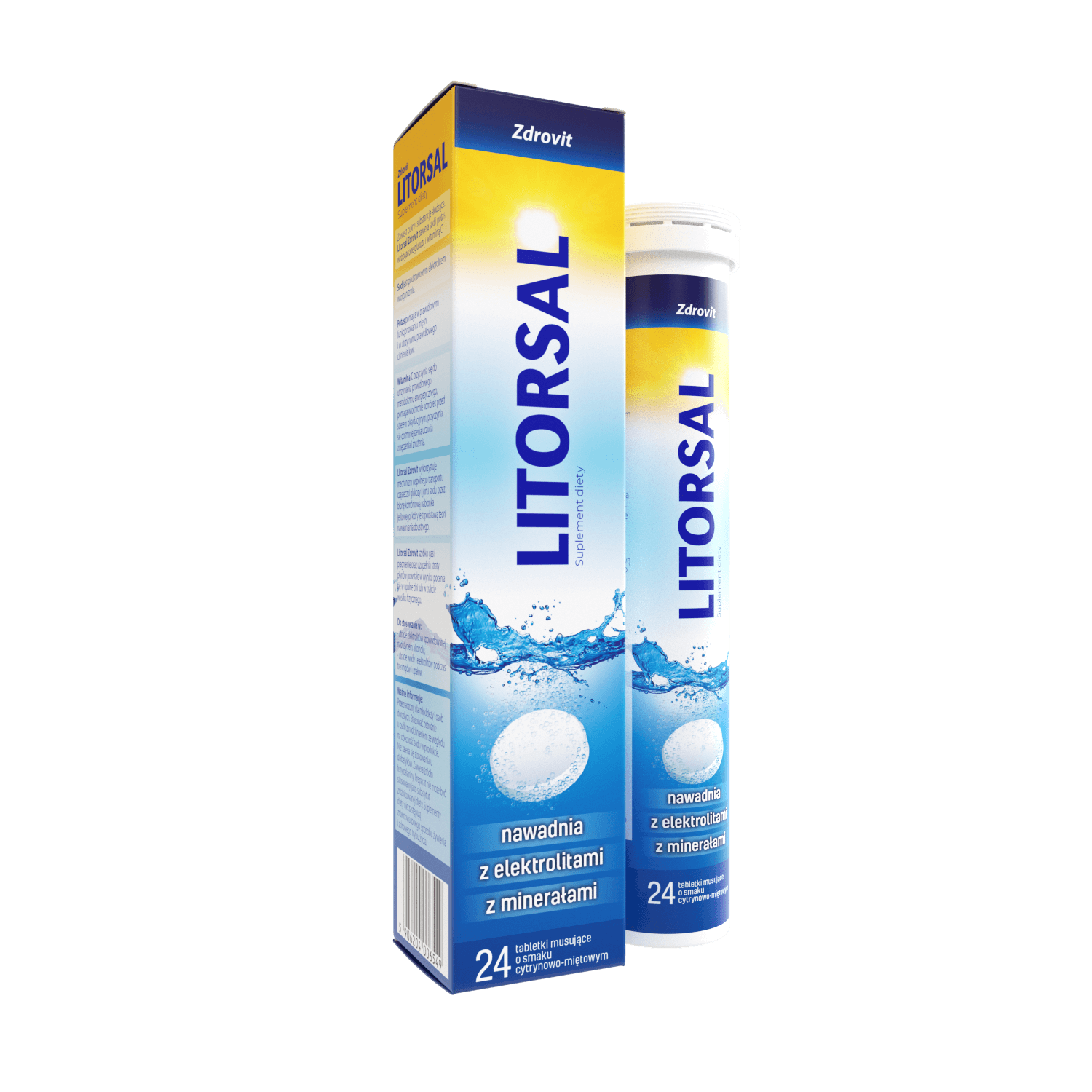 Litorsal tabletki musujące z elektrolitami i minerałami, nawadniające, 24 szt.