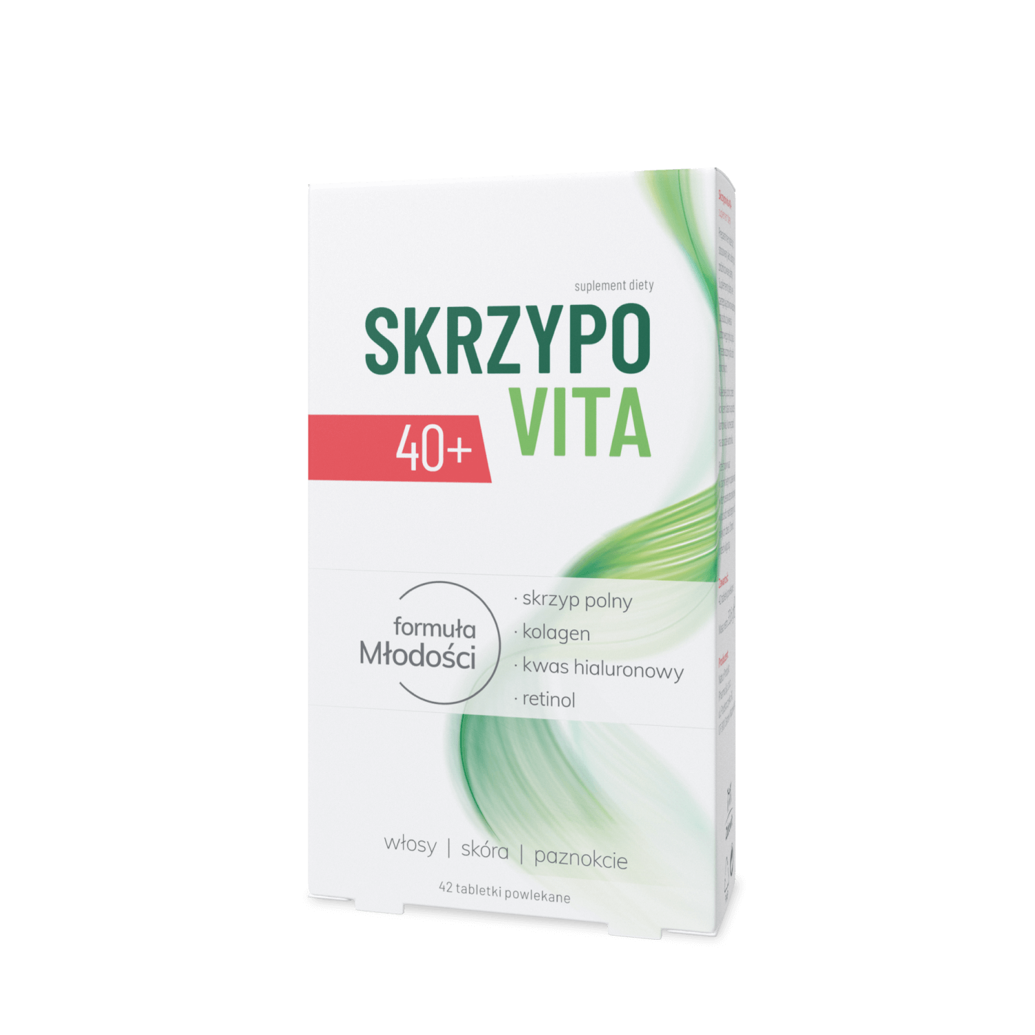 Skrzypovita 40+, tabletki ze składnikami wspierającymi regenerację włosów, skóry i paznokci, 42 szt.