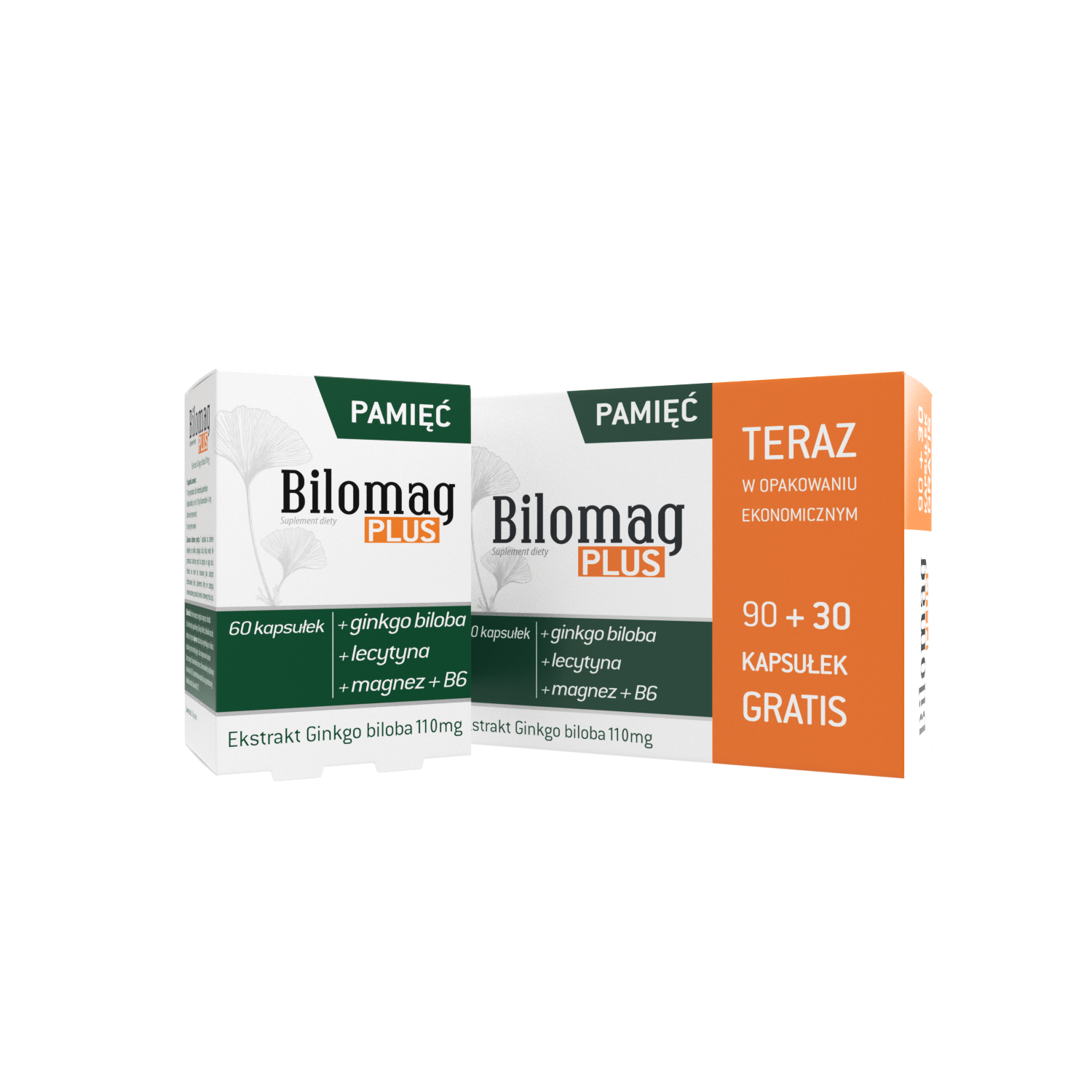 Bilomag Plus, kapsułki ze składnikami wspomagającymi pamięć i koncentrację, 90 szt. + 30 szt. gratis