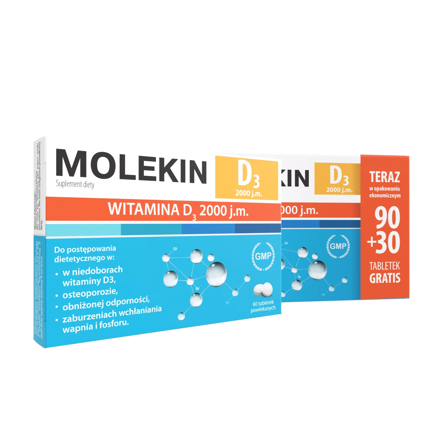 Molekin D3 2000 j.m. tabletki z witaminą D3, 120 szt.