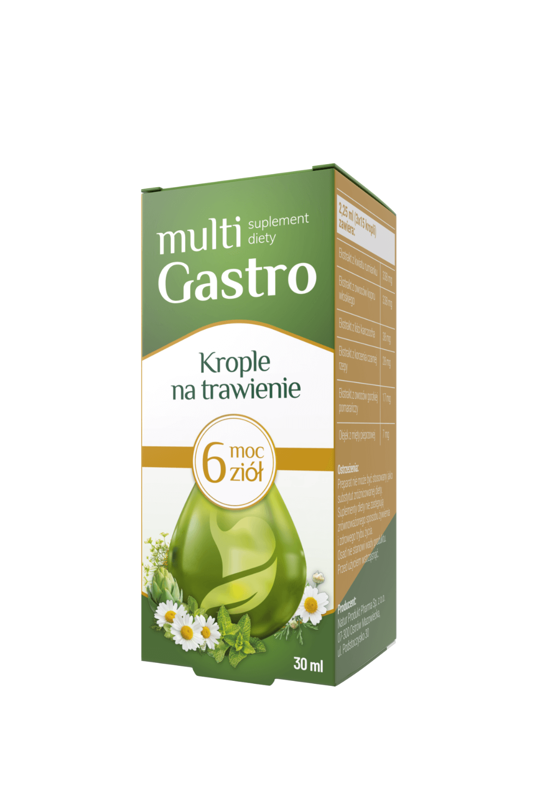Multigastro, krople ze składnikami wspomagającymi trawienie, 30 ml