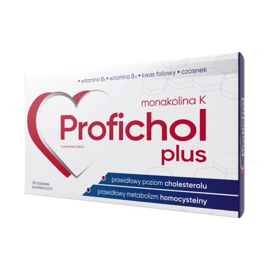 Profichol PLUS, tabletki pomagające utrzymać prawidłowy poziom cholesterolu i wspomagające prawidłowy metabolizm homocysteiny, 28 szt.