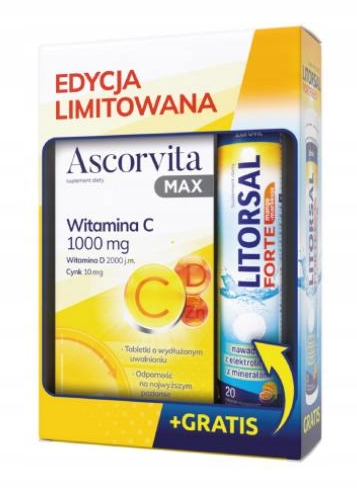 Ascorvita Max + Litorsal Forte 30 tabletek + 20 tabletek musujących 