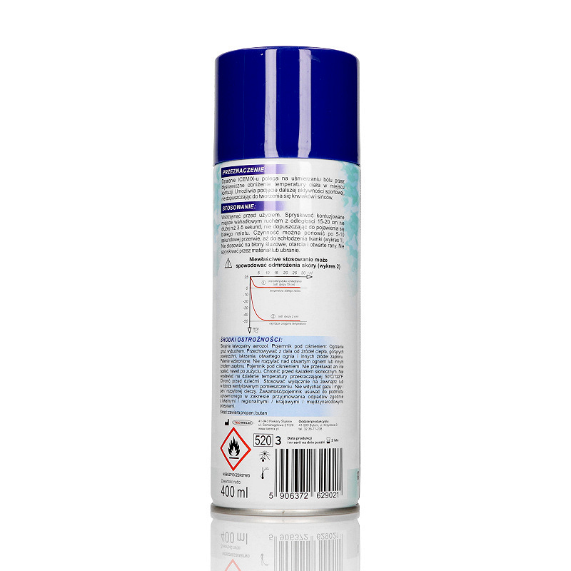 Icemix , sztuczny lód w aerozolu łagodzący skutki kontuzji, 400 ml