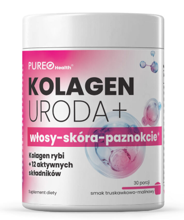 Pureo Health Kolagen Uroda+, smak truskawka-malina, 30 porcji