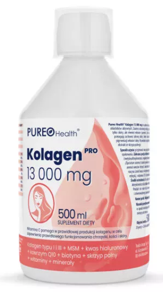 Pureo Health Kolagen Pro 13000 mg, płyn o smaku owoców leśnych , 500 ml