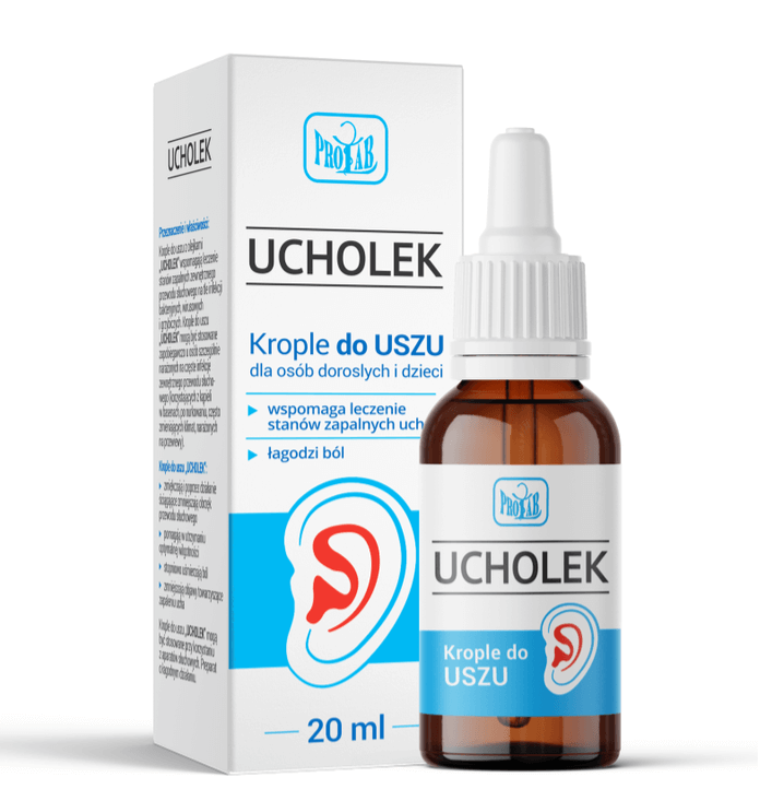 Ucholek , krople wspomagające leczenie stanów zapalnych ucha, 20 ml