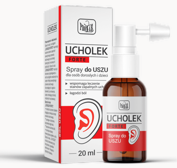 Ucholek Forte , spray wspomagający lecznie stanów zapalnych ucha, 20 ml