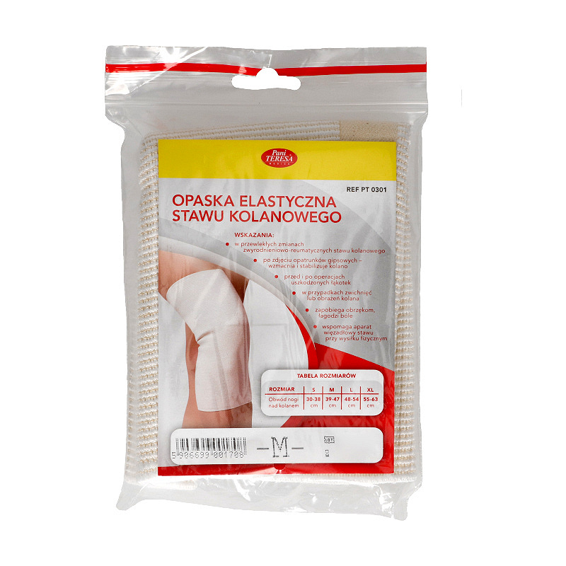 Pani Teresa Opaska elastyczna stawu kolanowego, wzmacnia i stabilizuje, rozmiar M, 1 szt.