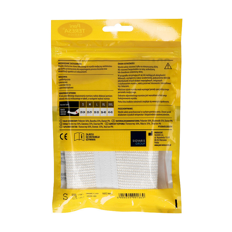 Pani Teresa Opaska elastyczna stawu łokciowego, łagodzi ból i obrzęki, rozmiar S, 1 szt.