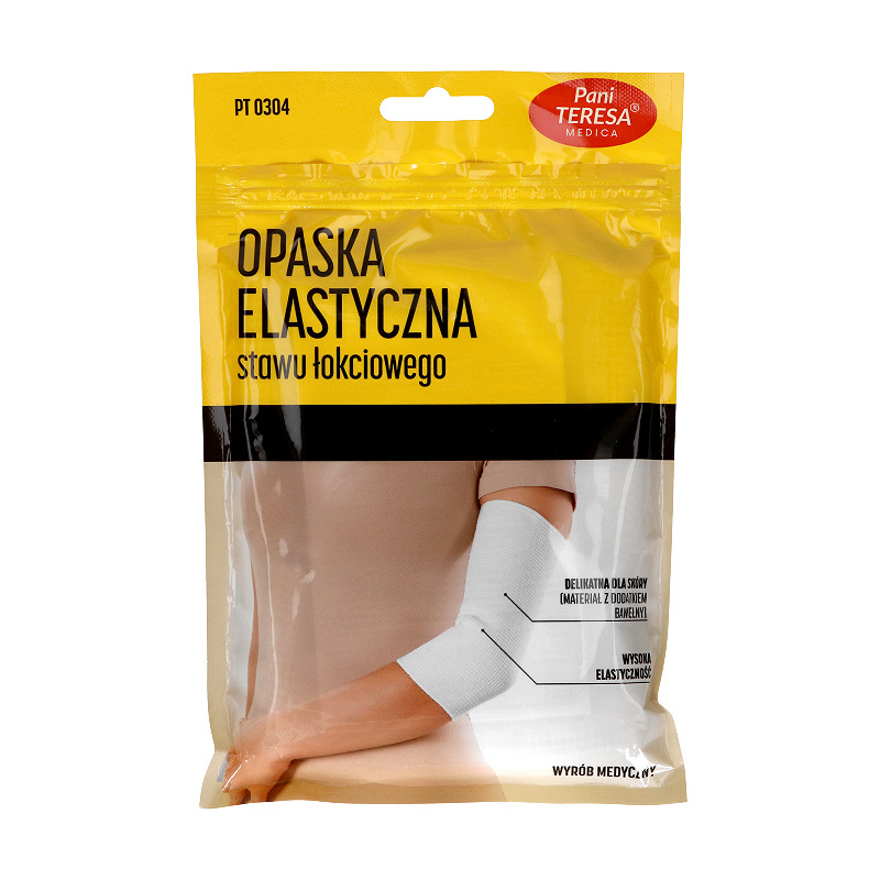 Pani Teresa Opaska elastyczna stawu łokciowego, łagodzi ból i obrzęki, rozmiar M, 1 szt.