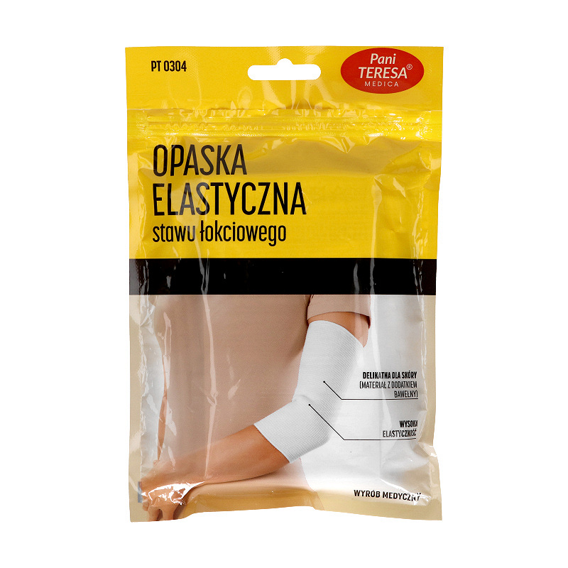 Pani Teresa Opaska elastyczna stawu łokciowego, łagodzi ból i obrzęki, rozmiar L, 1 szt.