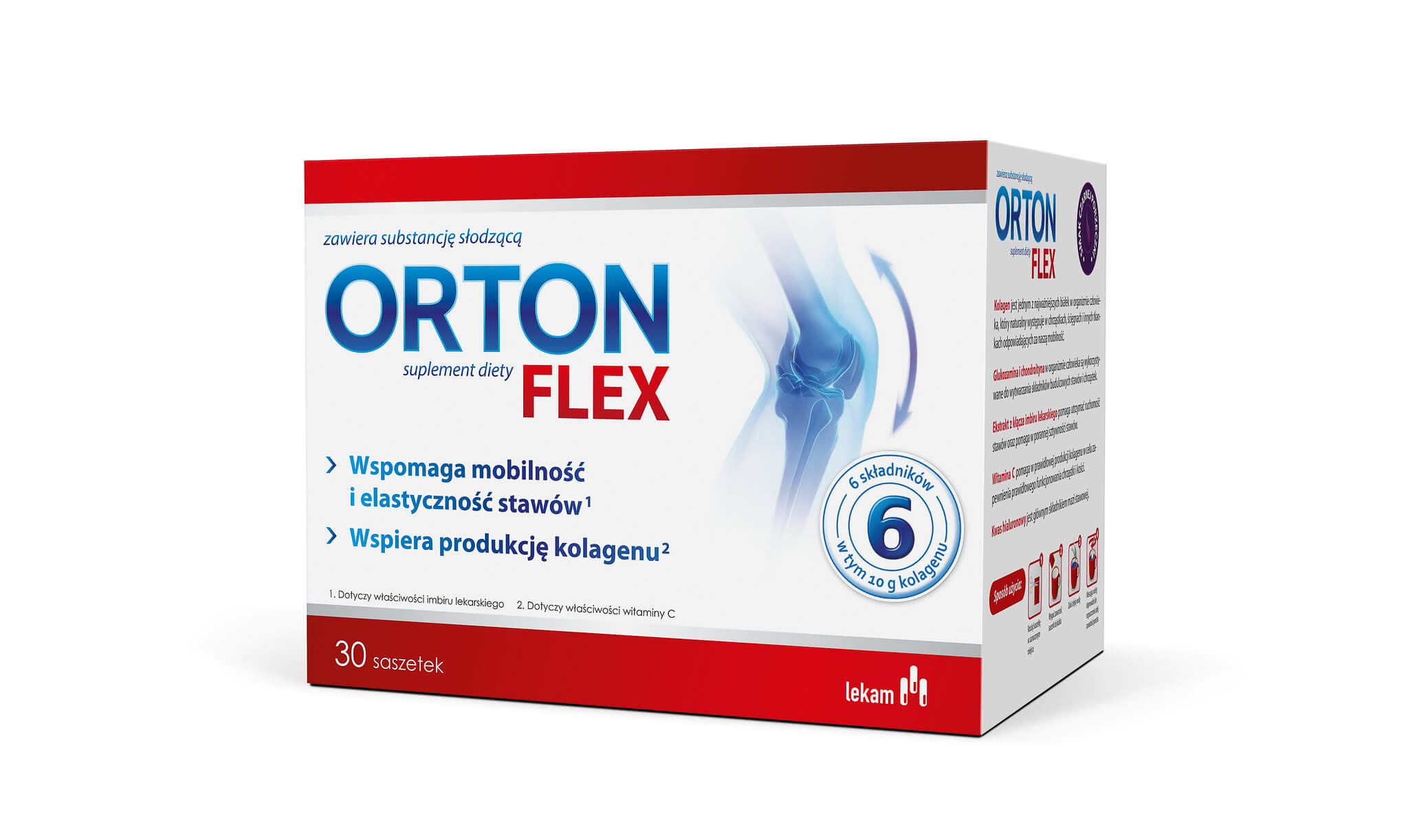 Orton Flex, proszek ze składnikami wspierającymi stawy o smaku czarnej porzeczki, 30 sasz.