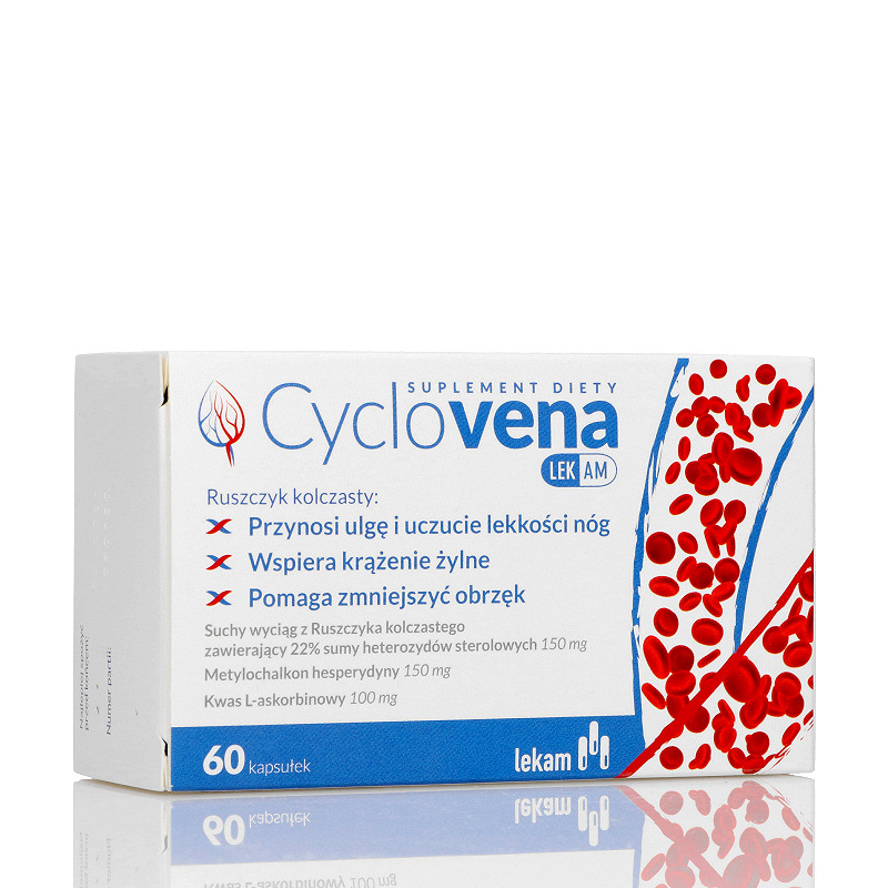 Cyclovena, kapsułki ze składnikami wspomagającymi krążenie żylne, 60 szt.