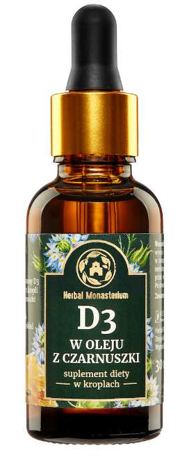 Herbal Monasterium D3 w oleju z czarnuszki krople, 30 ml