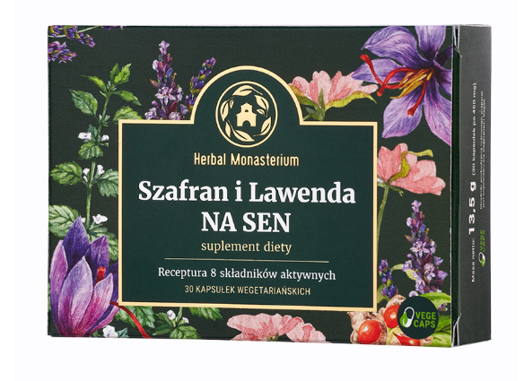 Herbal Monasterium Szafran i Lawenda Na sen 30 kapsułek