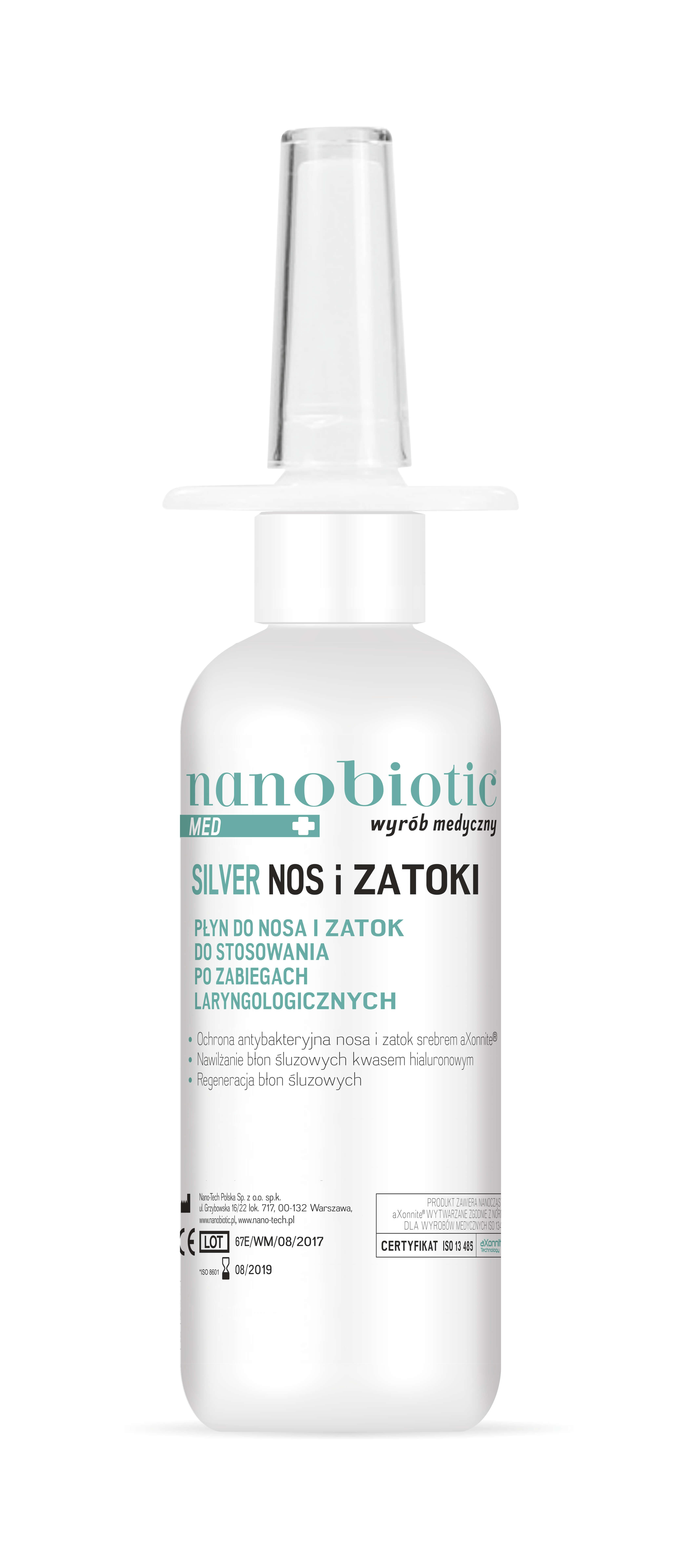 Nanobiotic MED Silver NOS i ZATOKI, płyn do wspomagania leczenia chorób nosa i zatok, 30 ml