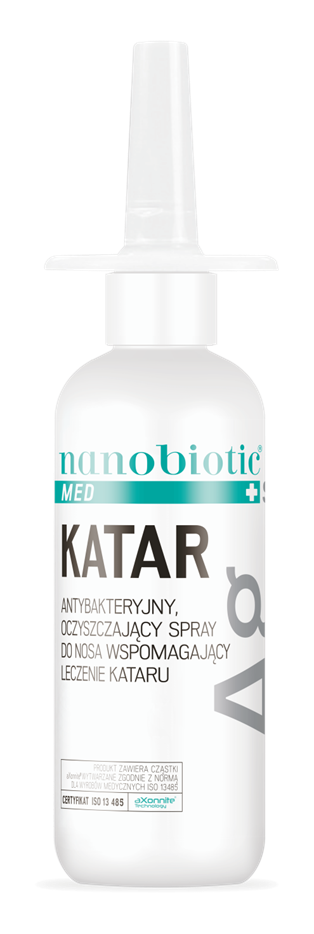 Nanobiotic Med. Silver Katar spray zapewnia ochronę antybakteryjną nosa i zatok oraz wspomaga leczenie kataru, 30 ml