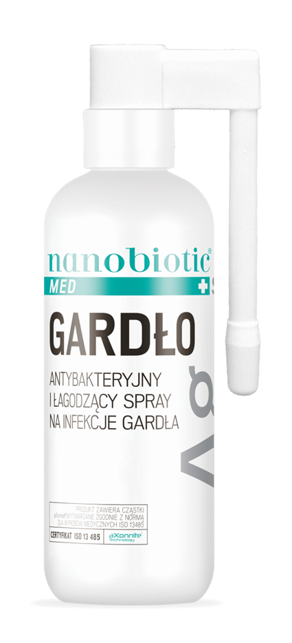Nanobiotic Med Silver Gardło , spray wspomagający zwalczanie infekcje bakteryjne gardła, 30 ml