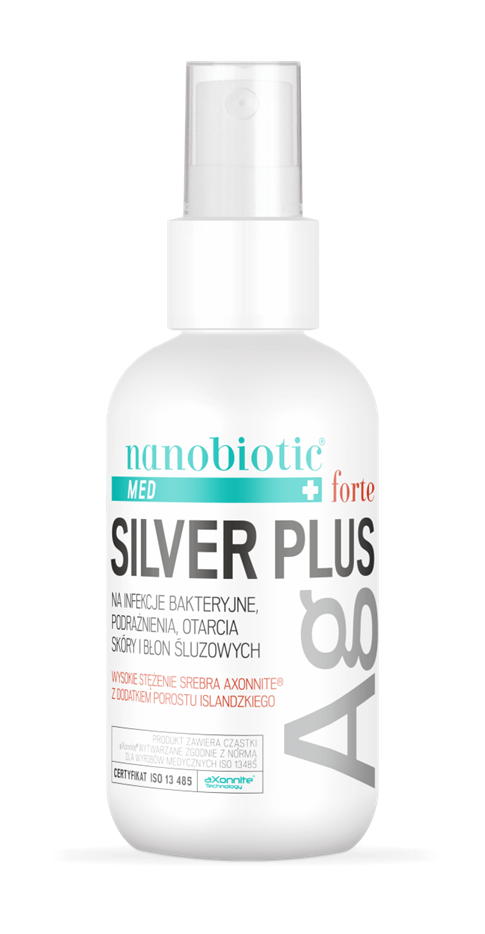 Nanobiotic Silver plus FORTE, ochronne, antybakteryjne srebro z porostem islandzkim, 75 ml