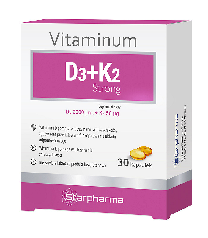 Vitaminum D3+K2, kapsułki z witaminami D3 i K2, 30 szt.