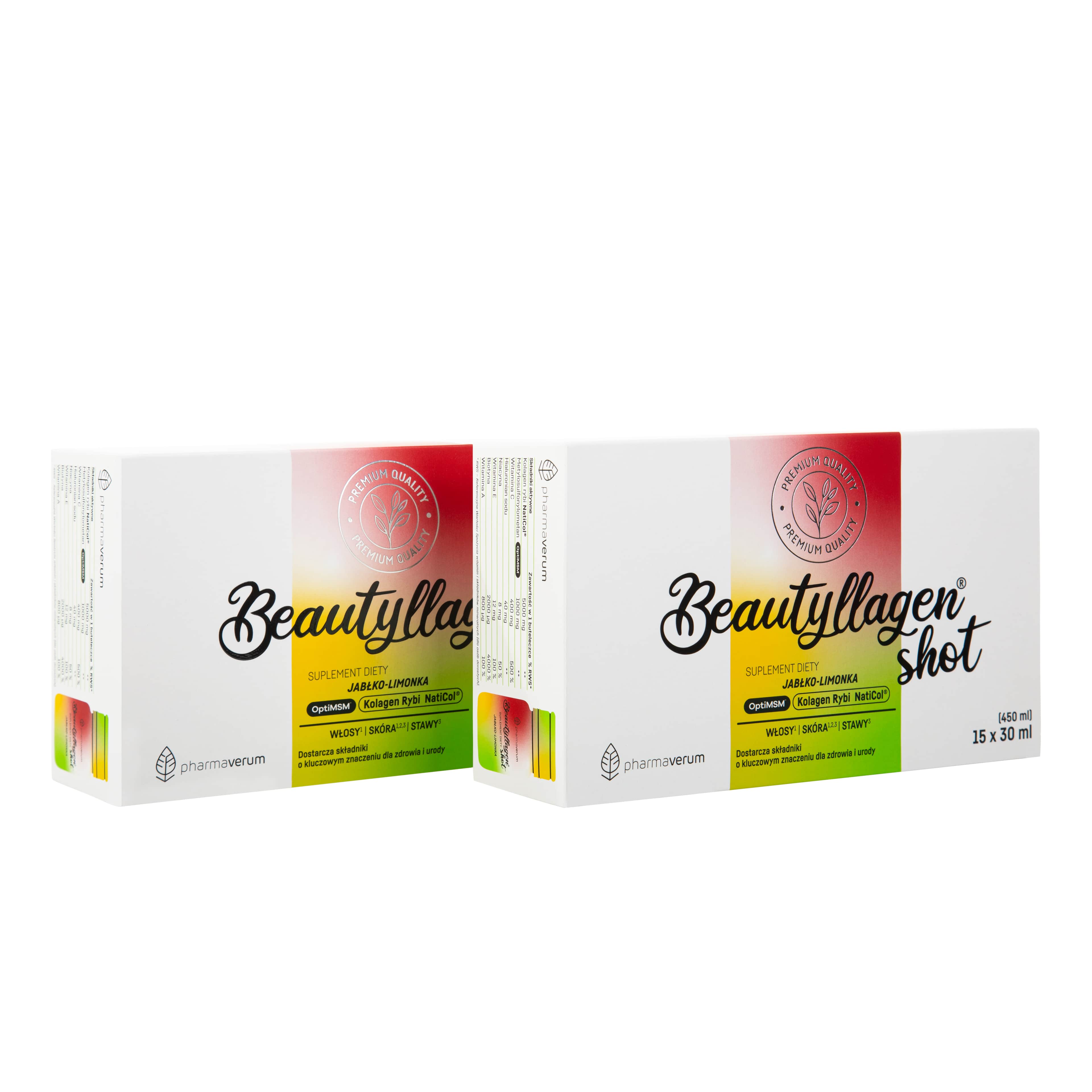 Beautyllagen Shot 30 buteleczek x 30 ml, jabłko - limonka