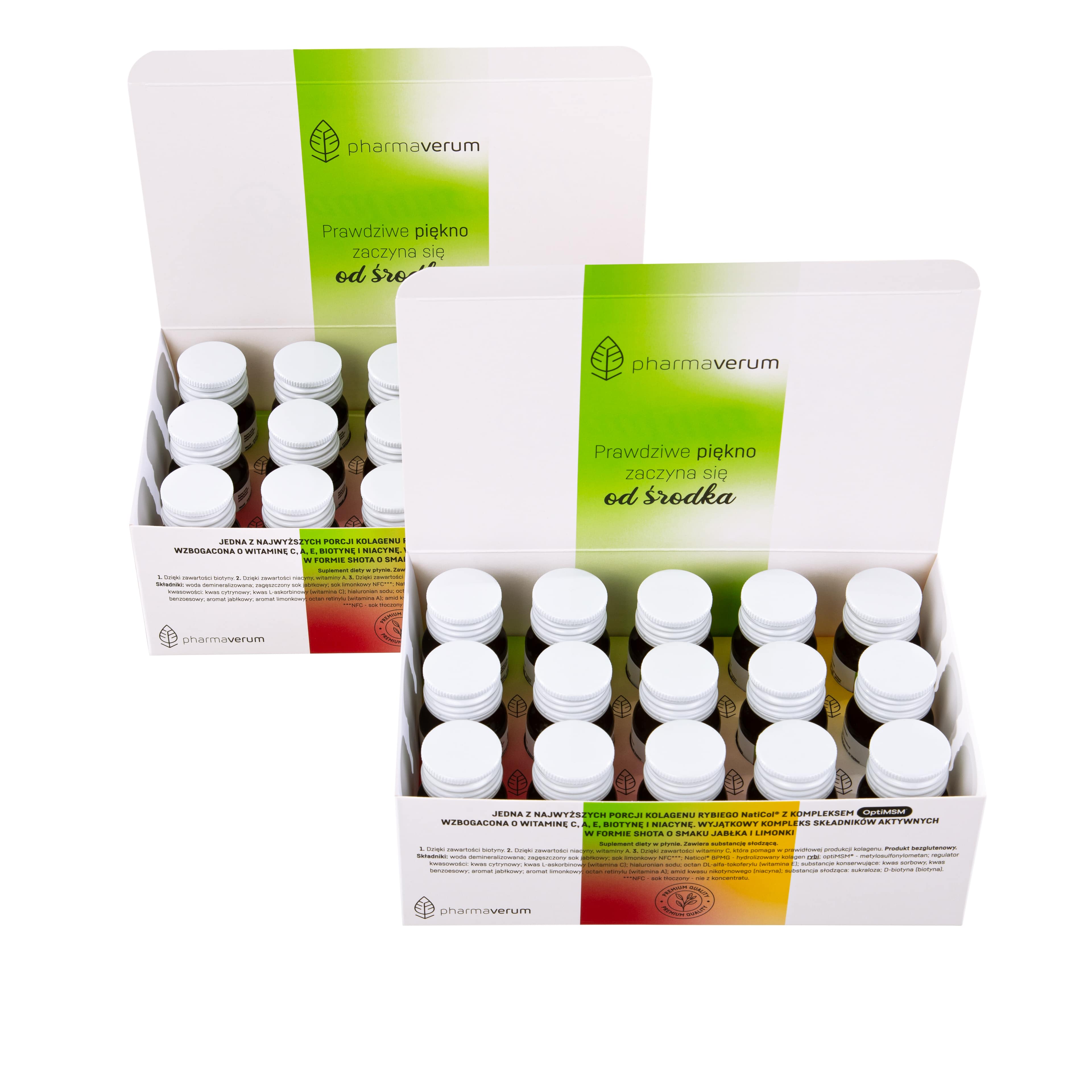 Beautyllagen Shot, 30 buteleczek x 30 ml, jabłko - limonka