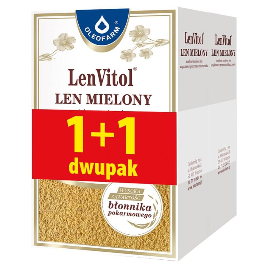 Len mielony ze składnikami ułatwiającymi trawienie, dwupak 200 g